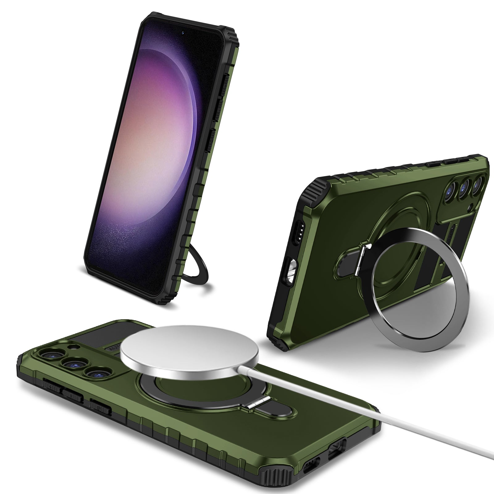 For Samsung Galaxy S23 Magnetic Phone Case Kickstand PC TPU Rugged Protective Cover For Samsung Galaxy S23 Magnetic Phone Case Kickstand PC TPU Rugged Protective Cover